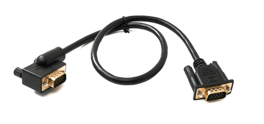 SYSTEM-S D Sub15 cable 50 cm HD VGA 15 pin male to male DB15 angle right angled