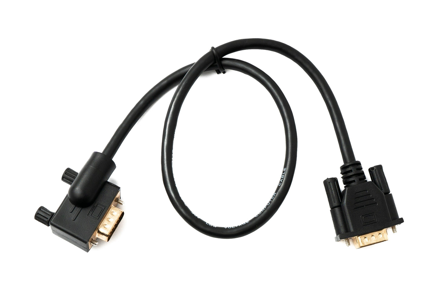 SYSTEM-S D Sub15 Kabel 50 cm HD VGA 15 Pin Stecker zu Stecker DB15 Winkel Right Angled