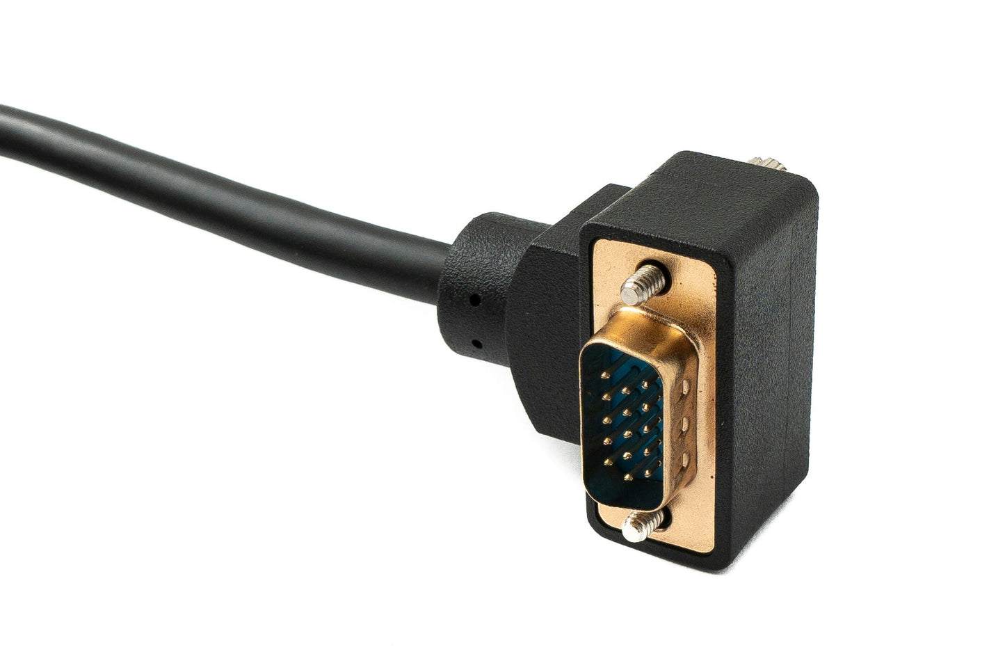SYSTEM-S D Sub15 Kabel 100 cm HD VGA 15 Pin Stecker zu Stecker DB15 Winkel Up Angled