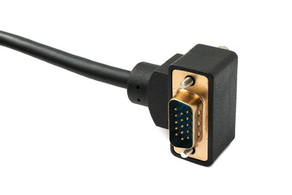 SYSTEM-S D Sub15 Kabel 100 cm HD VGA 15 Pin Stecker zu Stecker DB15 Winkel Up Angled