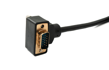 SYSTEM-S D Sub15 Kabel 150 cm HD VGA 15 Pin Stecker zu Stecker DB15 Winkel Up Angled