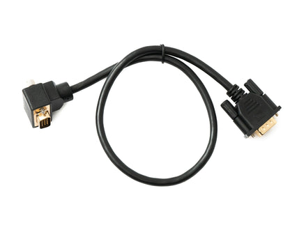 SYSTEM-S D Sub15 cable 50 cm HD VGA 15 pin male to male DB15 angled up angled