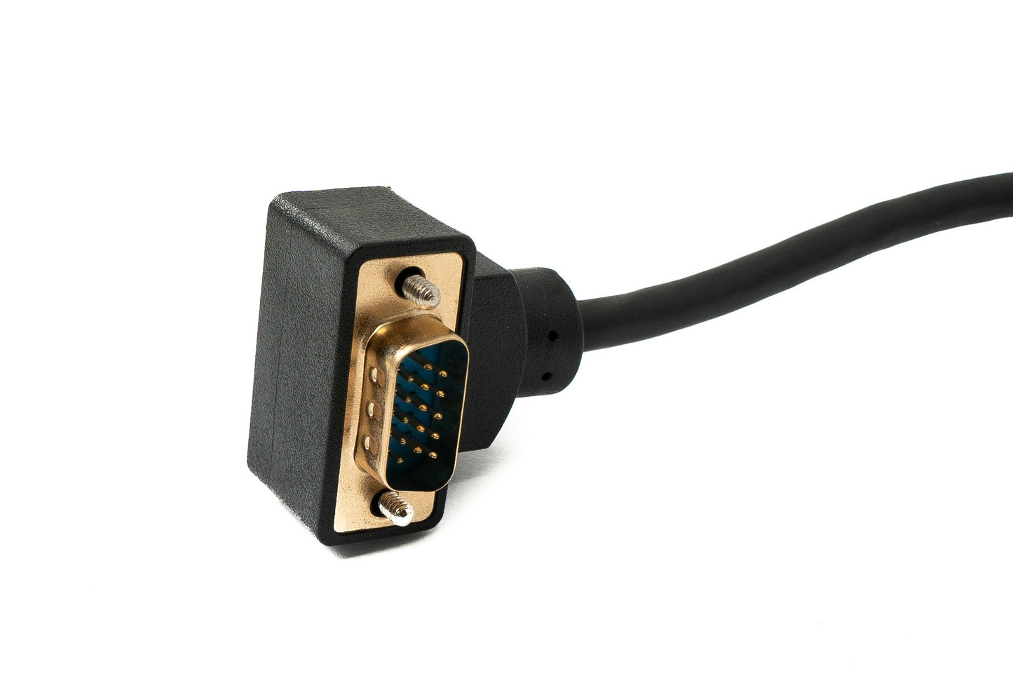 SYSTEM-S D Sub15 cable 50 cm HD VGA 15 pin male to male DB15 angled up angled