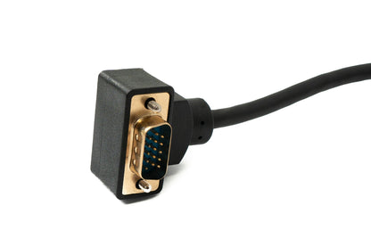 SYSTEM-S D Sub15 cable 50 cm HD VGA 15 pin male to male DB15 angled up angled