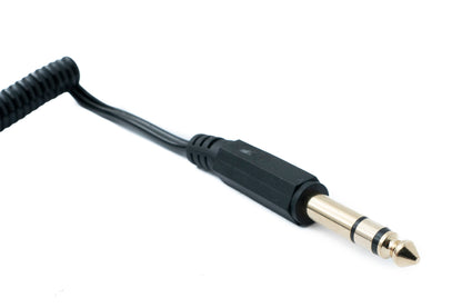 SYSTEM-S Audio Kabel 60 cm Stereo TRS 6.35 mm Klinke Stecker zu 3,5 mm Stecker Spirale