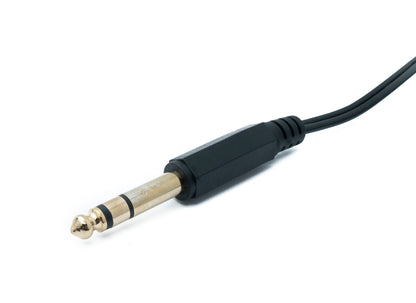 SYSTEM-S Audio Kabel 60 cm Stereo TRS 6.35 mm Klinke Stecker zu 3,5 mm Buchse Spirale