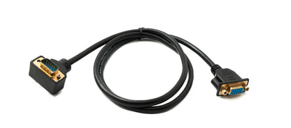 SYSTEM-S D Sub15 Kabel 100 cm HD VGA 15 Pin Stecker zu Buchse DB15 Winkel Down Angled