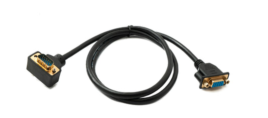 SYSTEM-S D Sub15 Kabel 100 cm HD VGA 15 Pin Stecker zu Buchse DB15 Winkel Down Angled