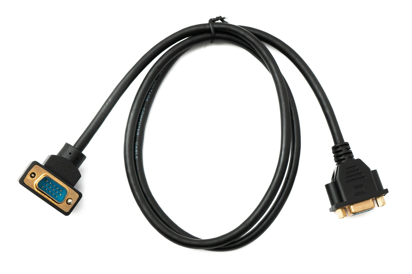 SYSTEM-S D Sub15 Kabel 100 cm HD VGA 15 Pin Stecker zu Buchse DB15 Winkel Down Angled