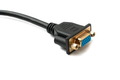 SYSTEM-S D Sub15 Kabel 100 cm HD VGA 15 Pin Stecker zu Buchse DB15 Winkel Down Angled
