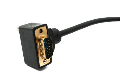 SYSTEM-S D Sub15 Kabel 150 cm HD VGA 15 Pin Stecker zu Buchse DB15 Winkel Down Angled