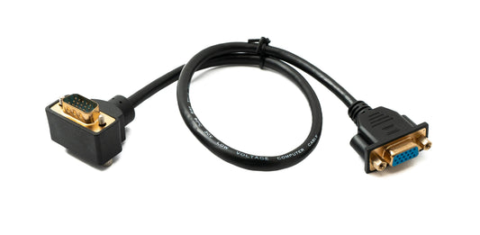 SYSTEM-S D Sub15 cable 50 cm HD VGA 15 pin male to female DB15 angled down angled