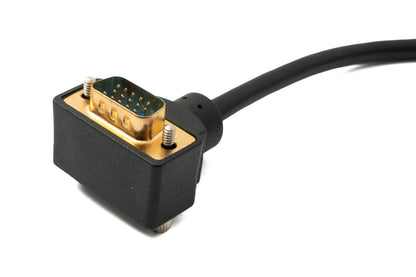 SYSTEM-S D Sub15 Kabel 50 cm HD VGA 15 Pin Stecker zu Buchse DB15 Winkel Down Angled