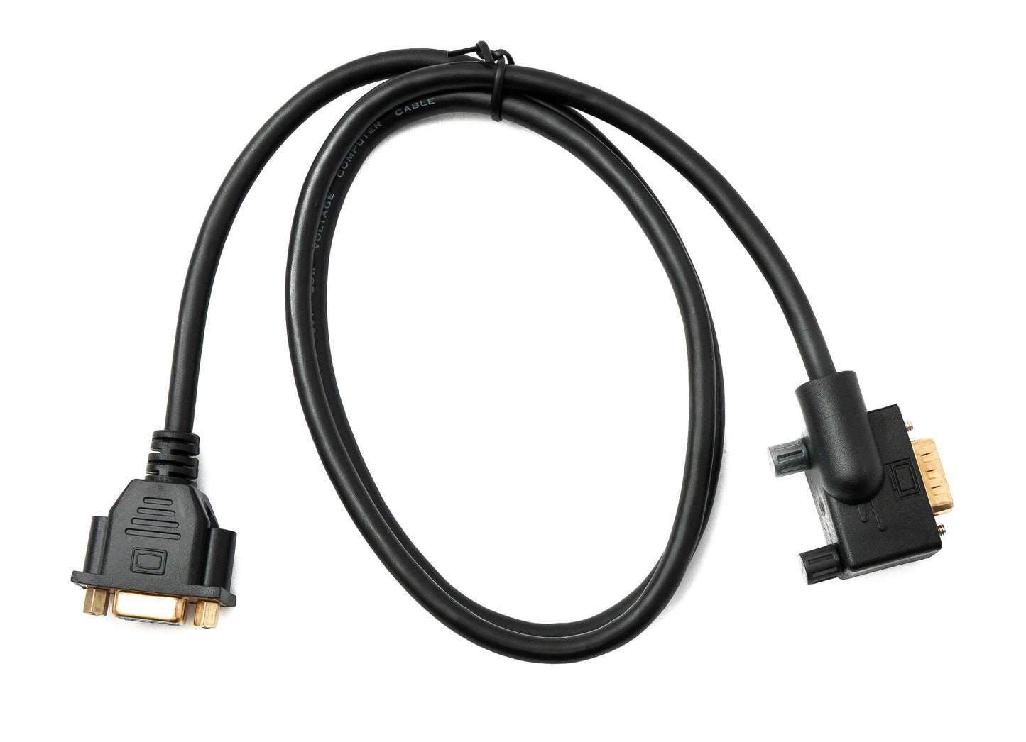 SYSTEM-S D Sub15 Kabel 100 cm HD VGA 15 Pin Stecker zu Buchse DB15 Winkel Left Angled