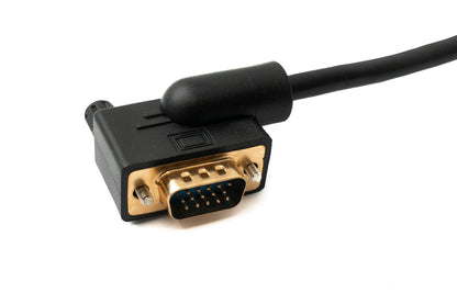 SYSTEM-S D Sub15 Kabel 100 cm HD VGA 15 Pin Stecker zu Buchse DB15 Winkel Left Angled