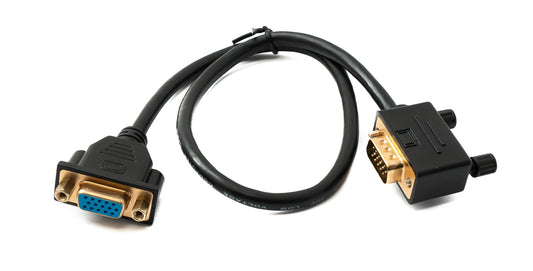SYSTEM-S D Sub15 cable 50 cm HD VGA 15 pin male to female DB15 angled left angled