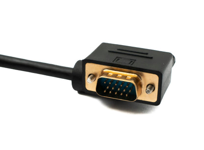 SYSTEM-S D Sub15 Kabel 50 cm HD VGA 15 Pin Stecker zu Buchse DB15 Winkel Left Angled