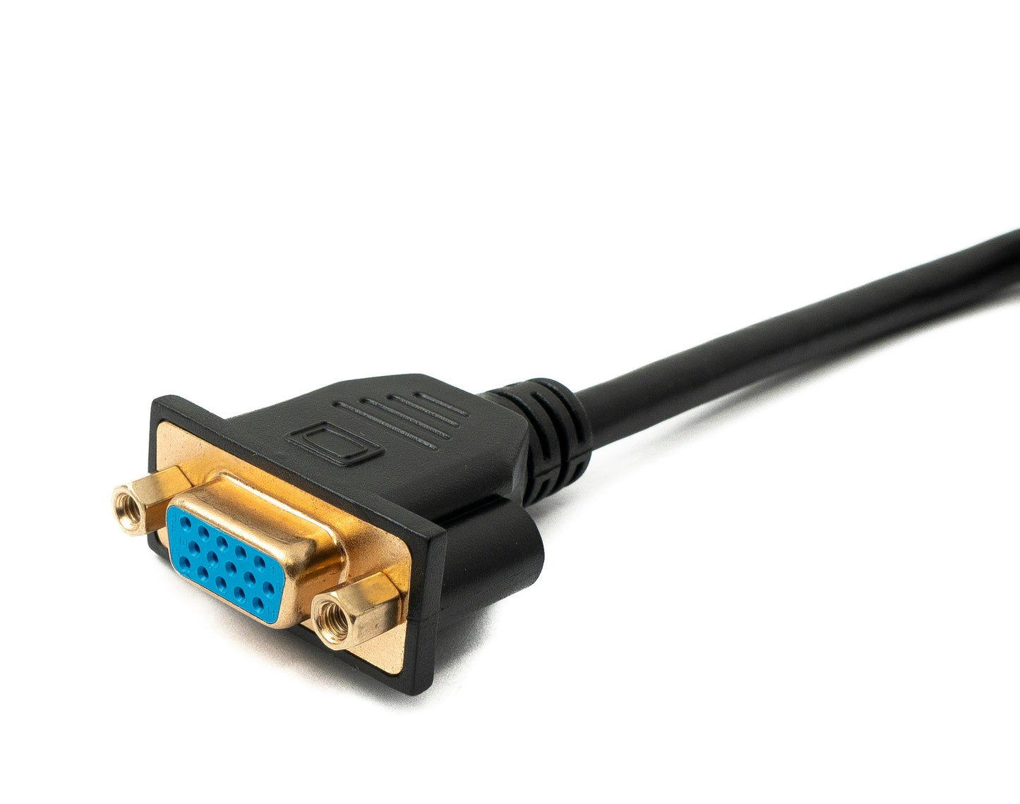 SYSTEM-S D Sub15 Kabel 50 cm HD VGA 15 Pin Stecker zu Buchse DB15 Winkel Left Angled