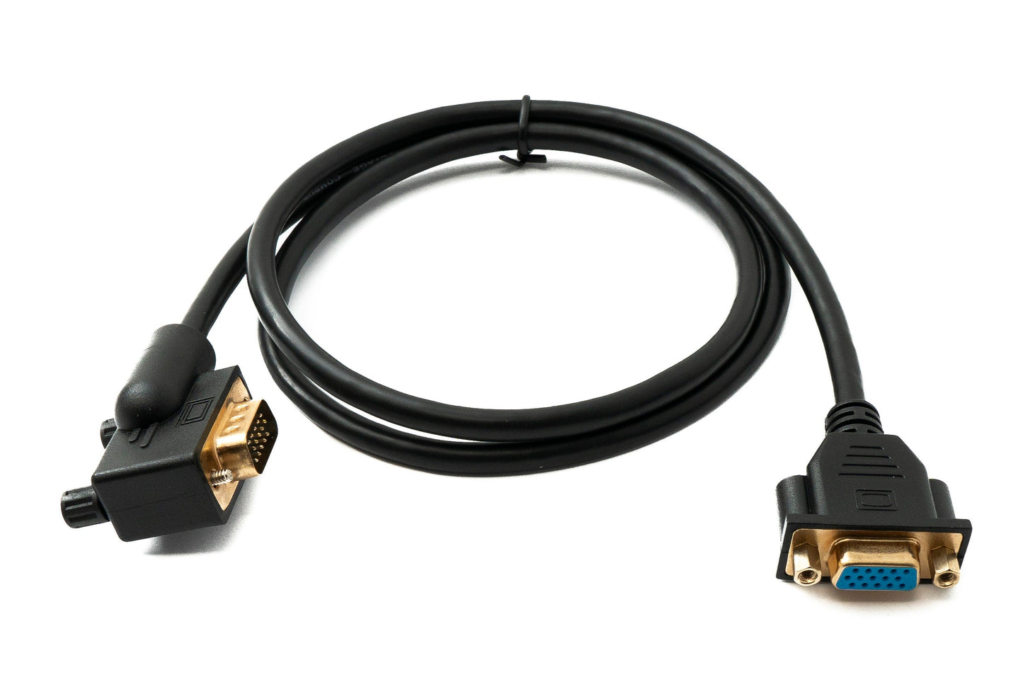 SYSTEM-S D Sub15 cable 100 cm HD VGA 15 pin male to female DB15 angle right angled