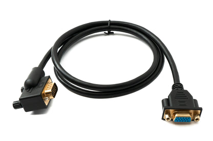 SYSTEM-S D Sub15 cable 100 cm HD VGA 15 pin male to female DB15 angle right angled