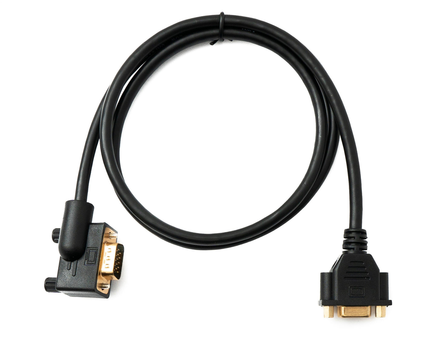 SYSTEM-S D Sub15 cable 100 cm HD VGA 15 pin male to female DB15 angle right angled