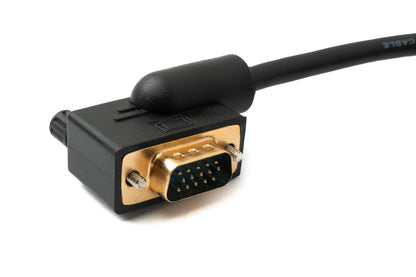 SYSTEM-S D Sub15 cable 100 cm HD VGA 15 pin male to female DB15 angle right angled