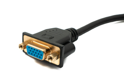 SYSTEM-S D Sub15 Kabel 50 cm HD VGA 15 Pin Stecker zu Buchse DB15 Winkel Right Angled