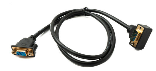 SYSTEM-S D Sub15 Kabel 100 cm HD VGA 15 Pin Stecker zu Buchse DB15 Winkel Up Angled