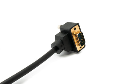 SYSTEM-S D Sub15 Kabel 150 cm HD VGA 15 Pin Stecker zu Buchse DB15 Winkel Up Angled