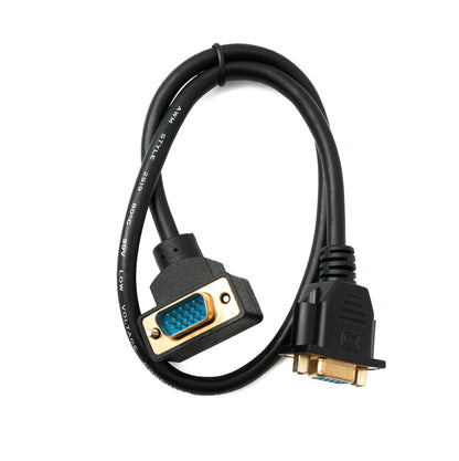 SYSTEM-S D Sub15 Kabel 50 cm HD VGA 15 Pin Stecker zu Buchse DB15 Winkel Up Angled