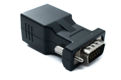SYSTEM-S Ethernet VGA over IP Konverter VGA Stecker & Buchse zu LAN RJ45 Buchse 20m Reichweite