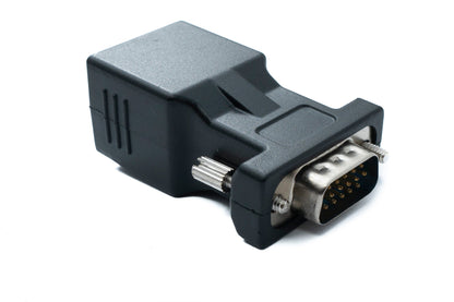 SYSTEM-S Ethernet VGA over IP Konverter 2x VGA Stecker zu LAN RJ45 Buchse 20m Reichweite