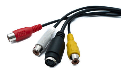 SYSTEM-S 2 in 1 VGA Kabel 20 cm Stecker zu S-Video Buchse & Cinch 3 RCA Composite Buchse