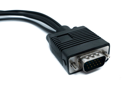 SYSTEM-S 2 in 1 VGA Kabel 20 cm Stecker zu S-Video Buchse & Cinch 3 RCA Composite Buchse