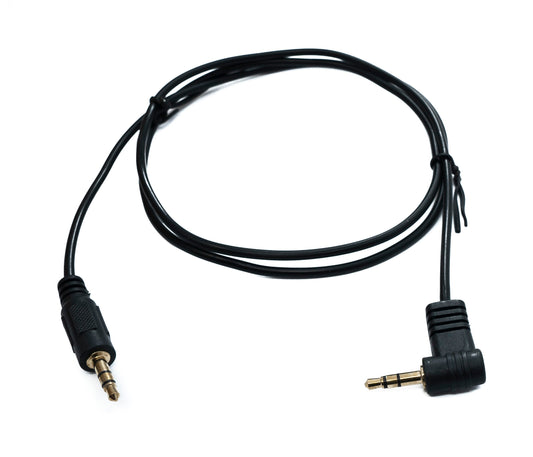 SYSTEM-S Audio Klinke Kabel 100 cm 3,5 mm TRS Stecker zu Stecker Winkel AUX Schwarz