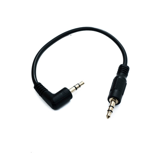 SYSTEM-S Audio Jack Cable 22 cm 3.5 mm TRS Male to Male Angled AUX Black