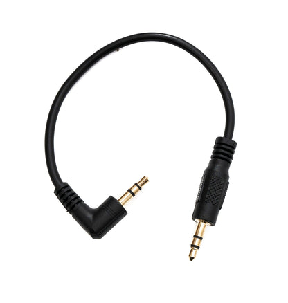 SYSTEM-S Audio Jack Cable 22 cm 3.5 mm TRS Male to Male Angled AUX Black