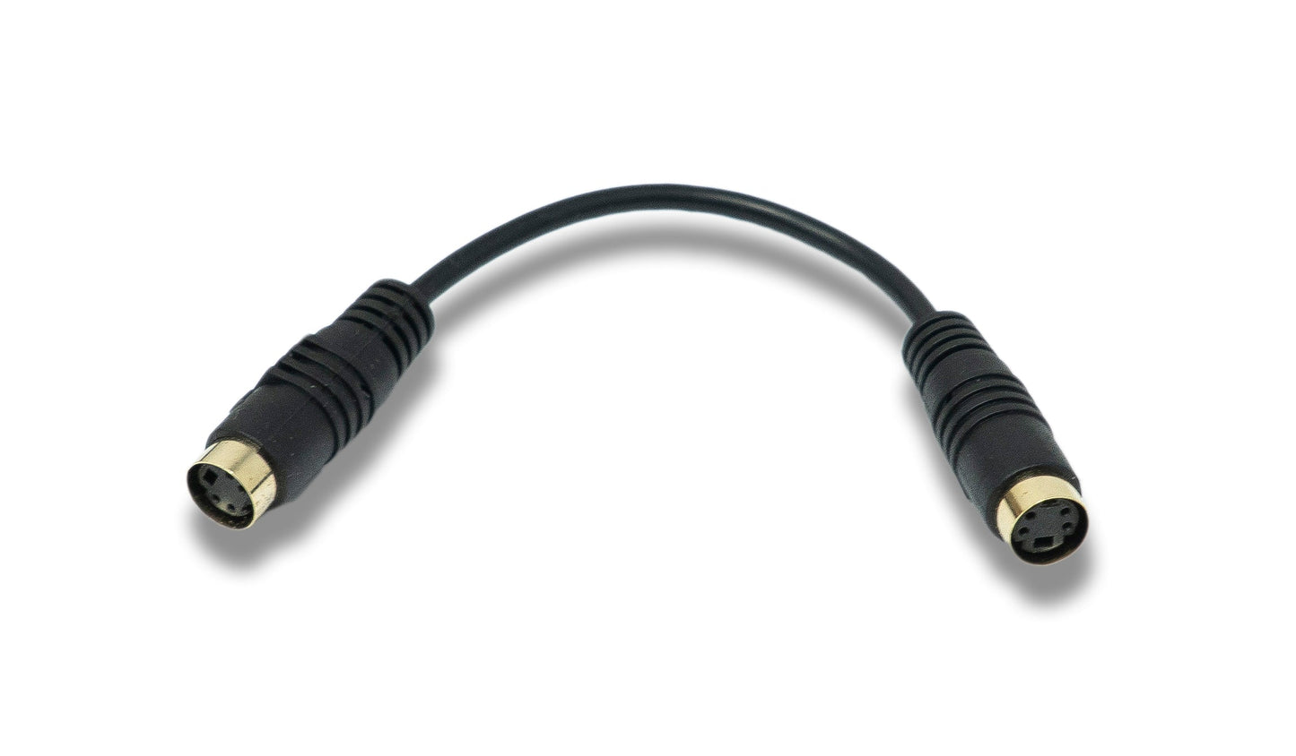 SYSTEM-S S-Video cable 15 cm Mini Din 4 pin female to female in black