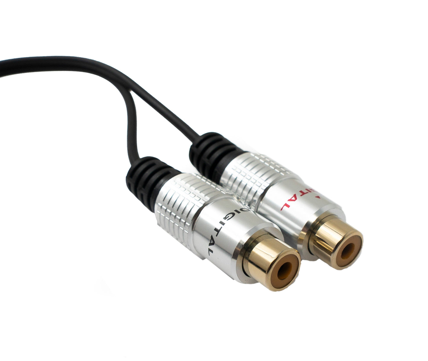 SYSTEM-S Y Cinch RCA Kabel 25 cm 1 polig Stecker zu 2x Buchse Audio in Schwarz