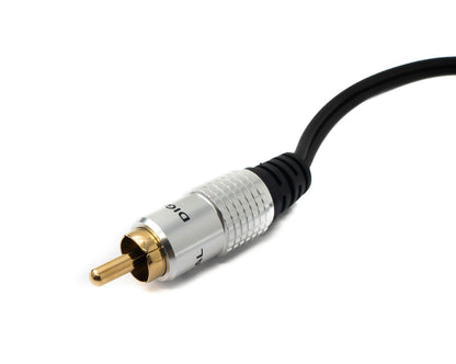 SYSTEM-S Y Cinch RCA Kabel 25 cm 1 polig Stecker zu 2x Buchse Audio in Schwarz