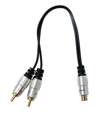 SYSTEM-S Y Cinch RCA cable 25 cm 1-pin socket to 2x plug audio in black