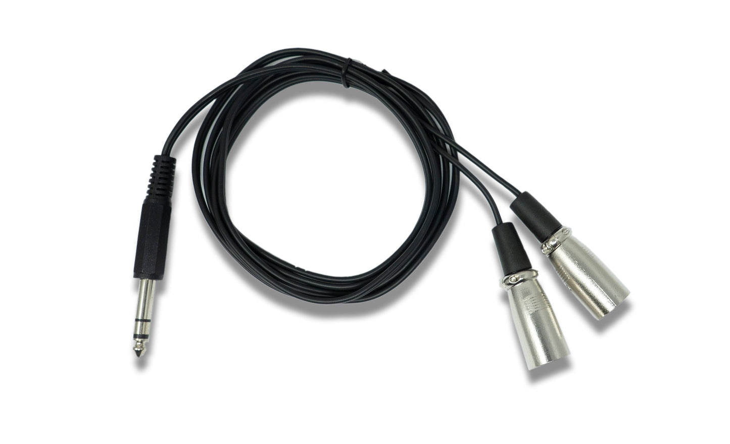 SYSTEM-S Audio Y Kabel 180 cm AUX 6,35 mm TRS Stecker zu 2x XLR 3 polig Stecker