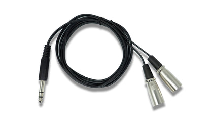 SYSTEM-S Audio Y Kabel 180 cm AUX 6,35 mm TRS Stecker zu 2x XLR 3 polig Stecker