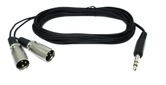 SYSTEM-S Audio Y Cable 3 m AUX 6.35 mm TRS plug to 2x XLR 3-pin plug