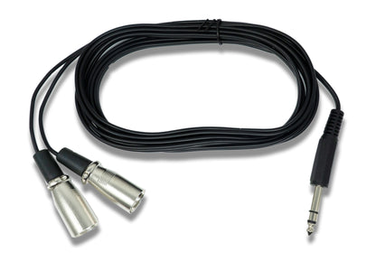 SYSTEM-S Audio Y Kabel 3 m AUX 6,35 mm TRS Stecker zu 2x XLR 3 polig Stecker