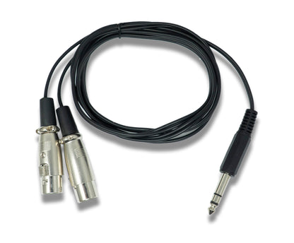 SYSTEM-S Audio Y Kabel 180 cm AUX 6,35 mm TRS Stecker zu 2x XLR 3 polig Buchse