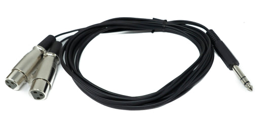 SYSTEM-S Audio Y Kabel 3 m AUX 6,35 mm TRS Stecker zu 2x XLR 3 polig Buchse