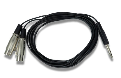 SYSTEM-S Audio Y Kabel 3 m AUX 6,35 mm TRS Stecker zu 2x XLR 3 polig Buchse