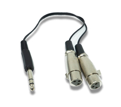 SYSTEM-S Audio Y cable 30 cm AUX 6.35 mm TRS plug to 2x XLR 3-pin socket