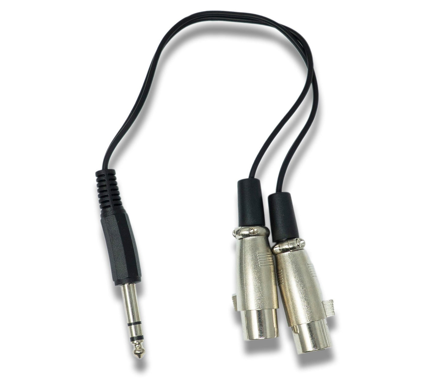 SYSTEM-S Audio Y cable 30 cm AUX 6.35 mm TRS plug to 2x XLR 3-pin socket